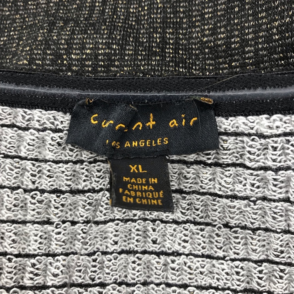 Current Air Anthropologie Black Sparkle Bow-Tie One-Shoulder Top - Picture 7 of 9
